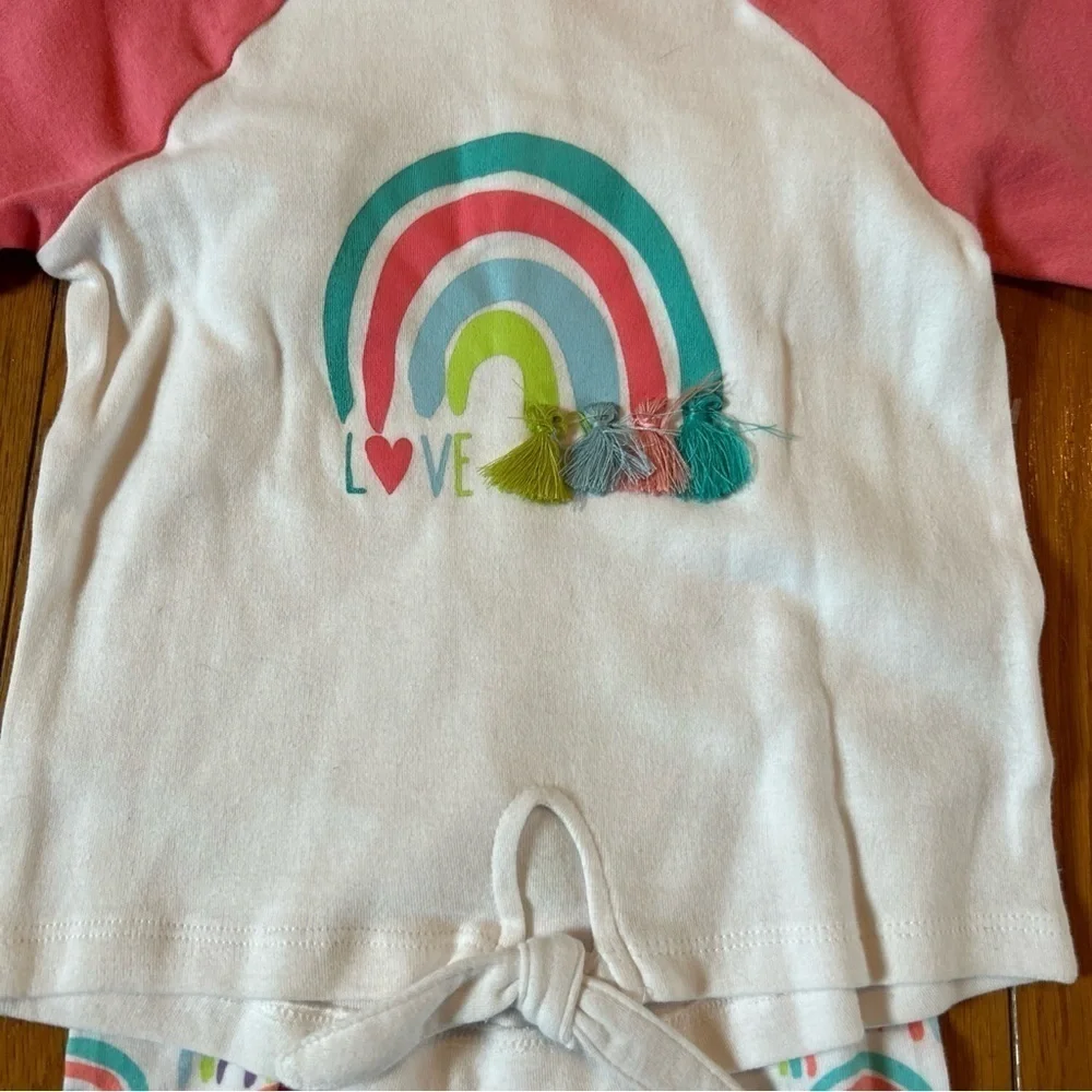 2 Matching Outfits New NWT Carter’s & Quiltex Tops Shorts Leggings Size 3T Girls